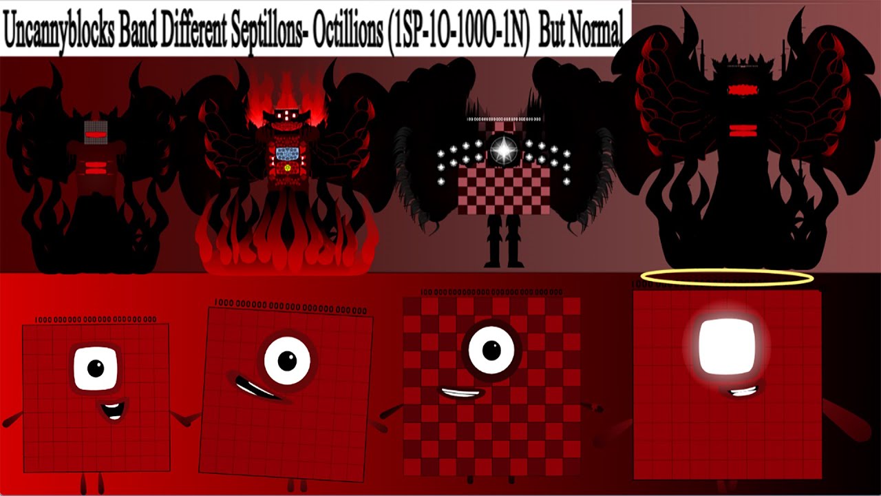 Uncannyblocks Band Different Septillons -  Octillions (1SP -1O- 100O- 1N ) VS Number |  But Normal !