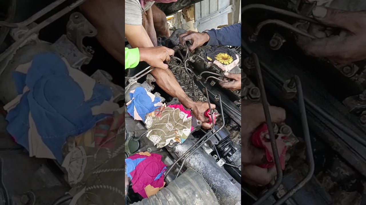 FUSO 8DC9 engine removed the injection pump and nozzle. #video #mechanic