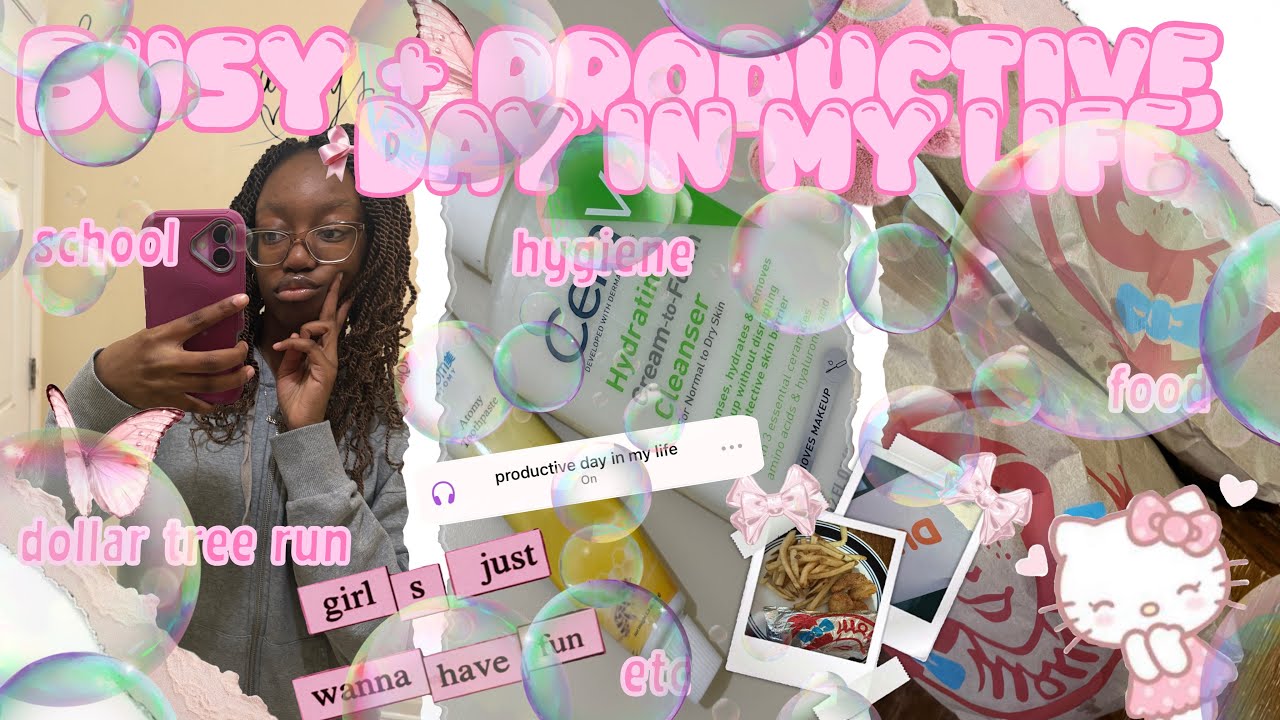 BUSY + PRODUCTIVE DAY IN MY LIFE 🌸 ♡ hygiene, bible study, school, food, etc ♡