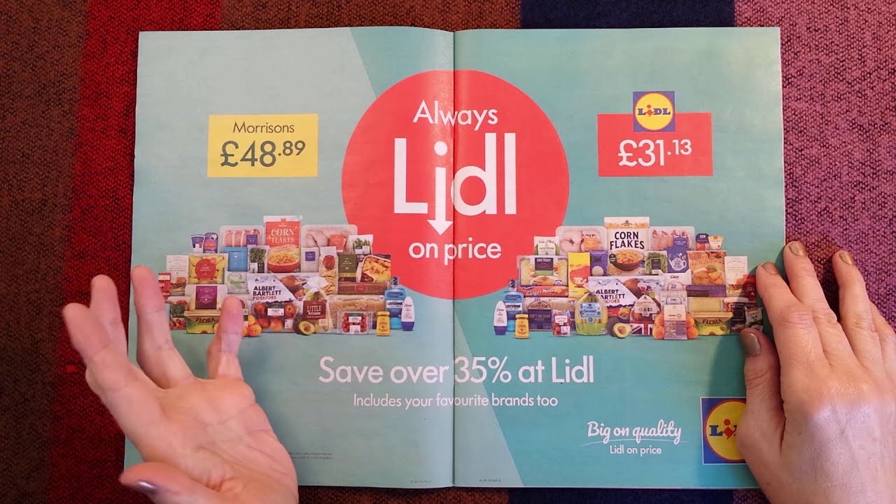 ASMR | Lidl Weekly Gum Chewing and Whispered Sales Circular Reading, Browsing, Chatting