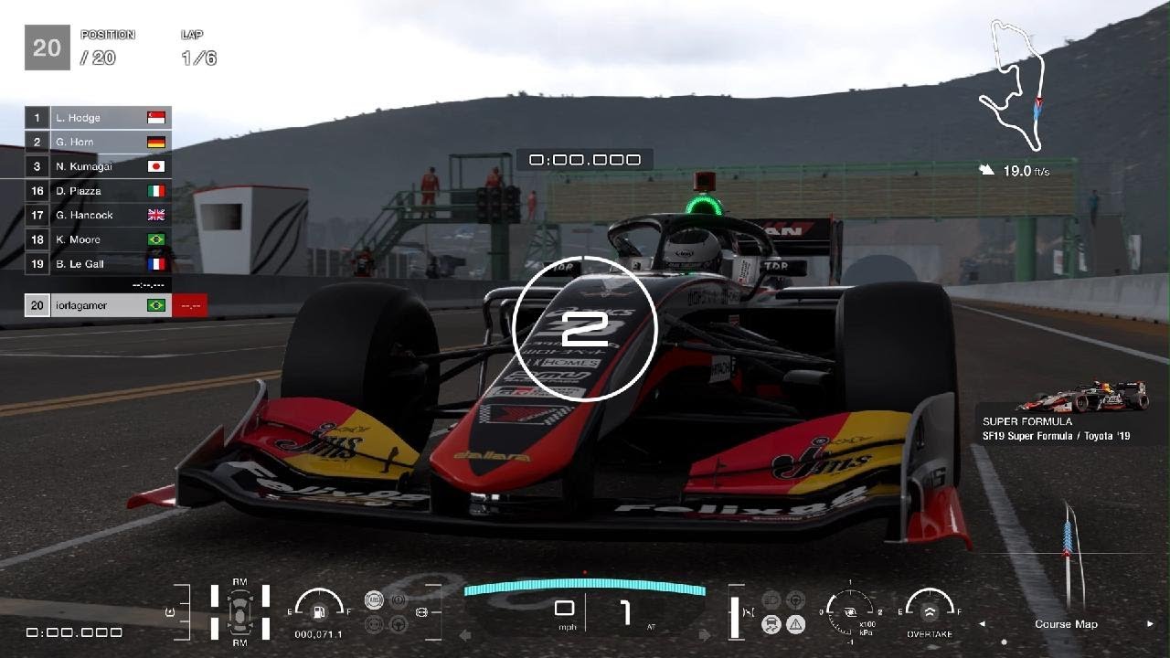 GT7 - Quick SuperFormula Race - JMS P.MU/CERUMO Team Toyota 2019 - Gran Valley Highway 1