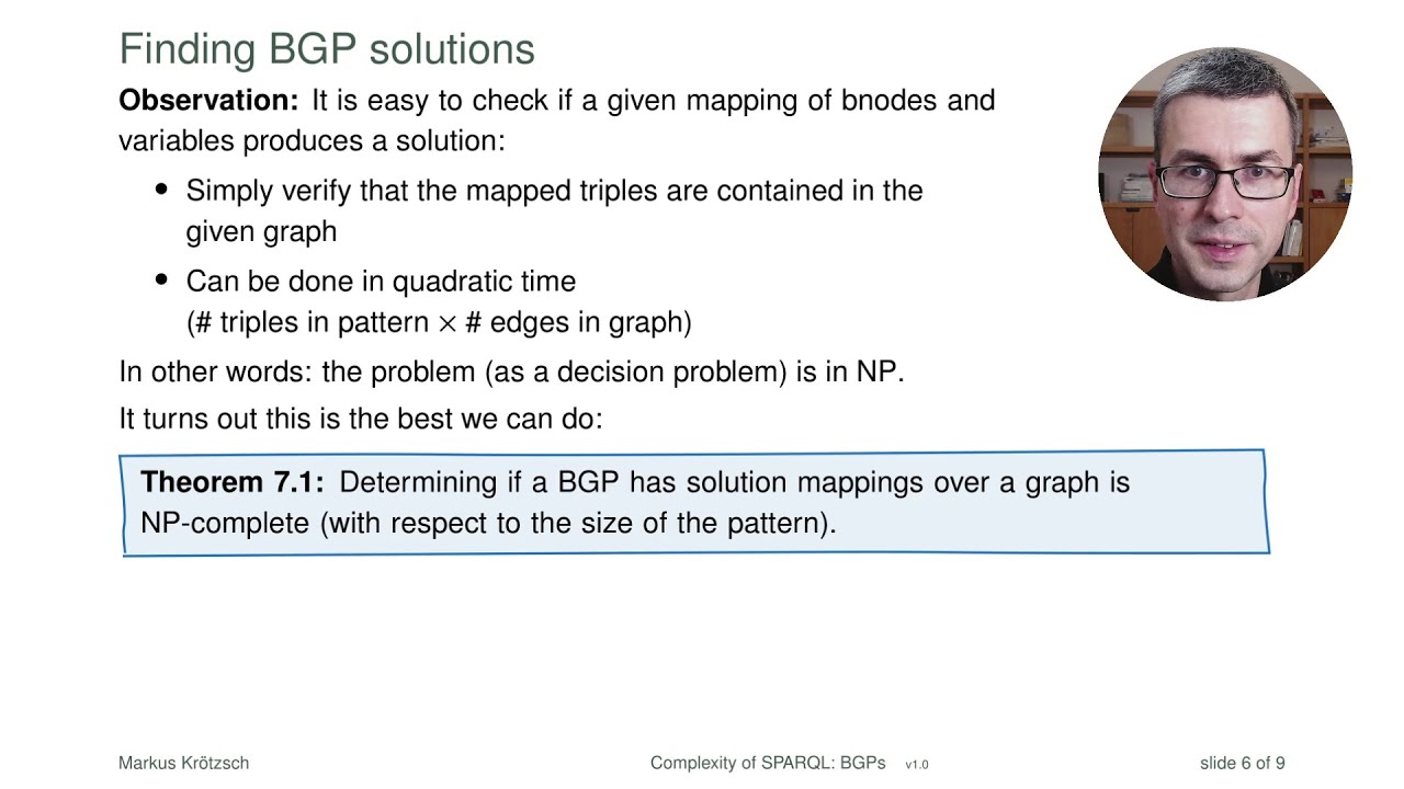 The Complexity of Basic Graph Pattern Matching