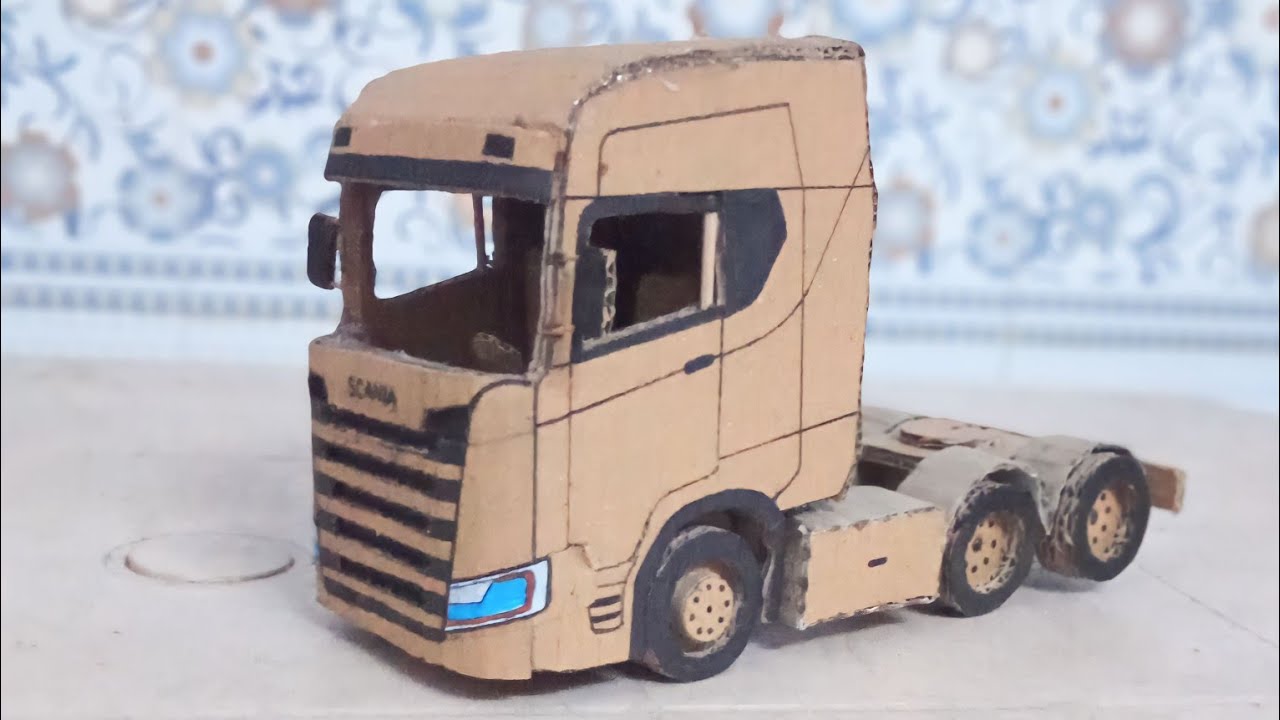 cardboard SCANIA truck/ how to make a truck from cardboard at home