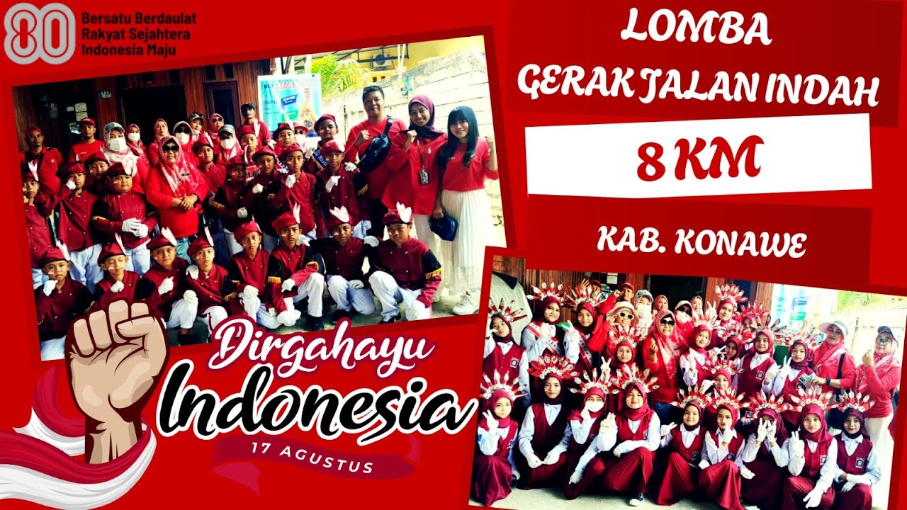 GERAK JALAN INDAH 8 KM_HUT RI Ke-80 🇮🇩 | Kabupaten Konawe #KonaweBersahaja