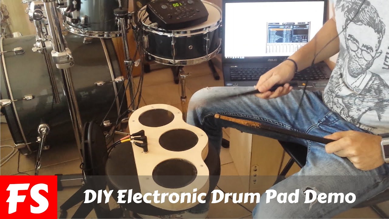 DIY Electronic Drum Pad Demo With Addictive Drums (FS Woodworking)