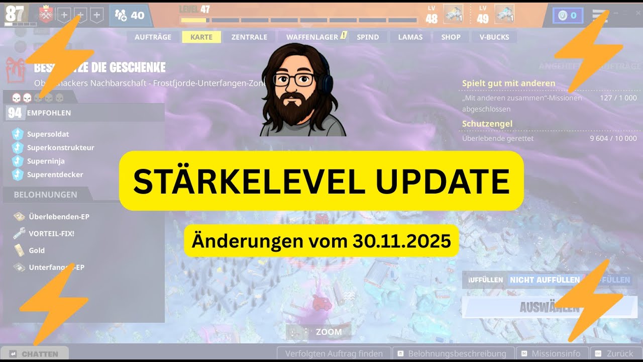 STÄRKELEVEL ÄNDERUNGEN, KEINE FORSCHUNG MEHR - UPDATE VOM 30.11.2025 | Fortnite Rette die Welt ⚡