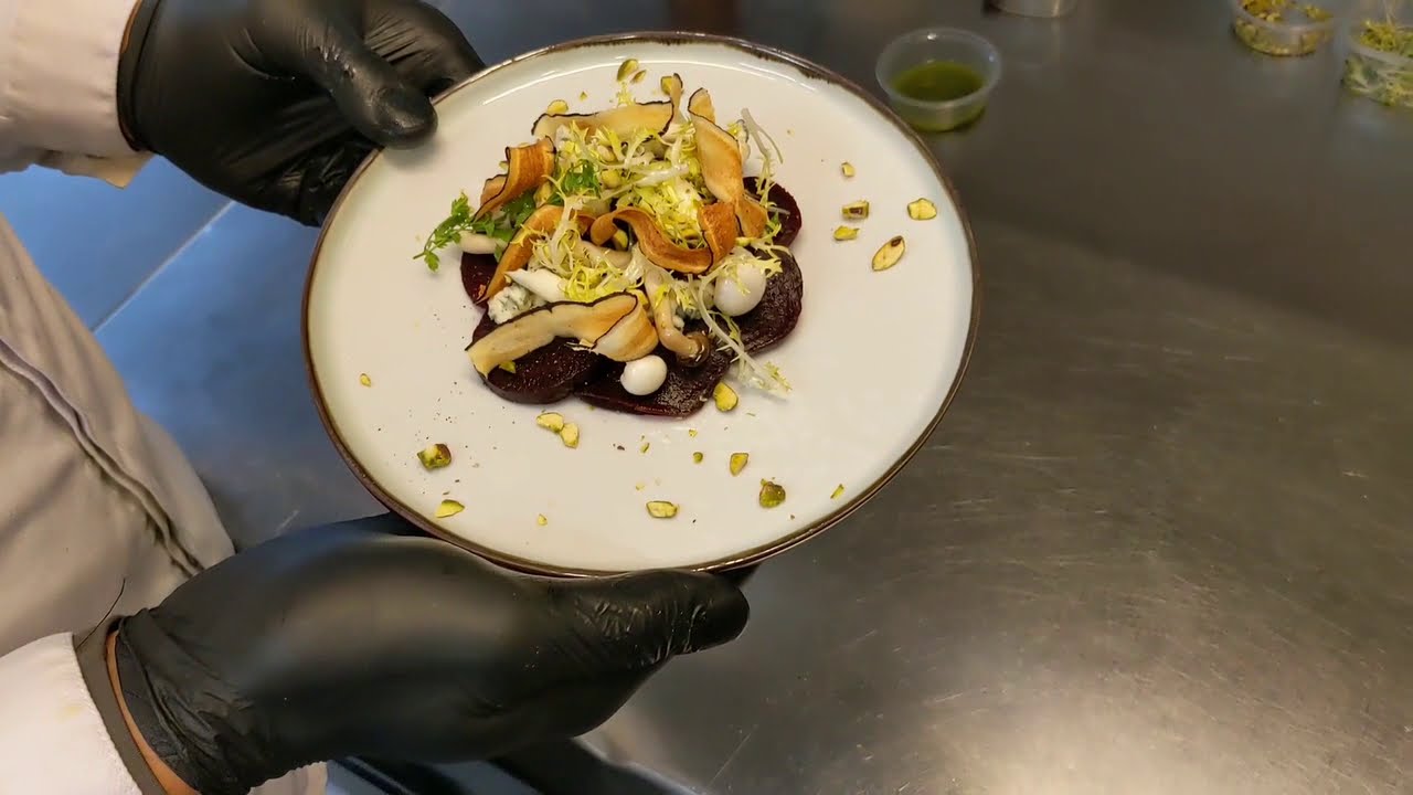 Rode biet carpaccio - instructie - groen