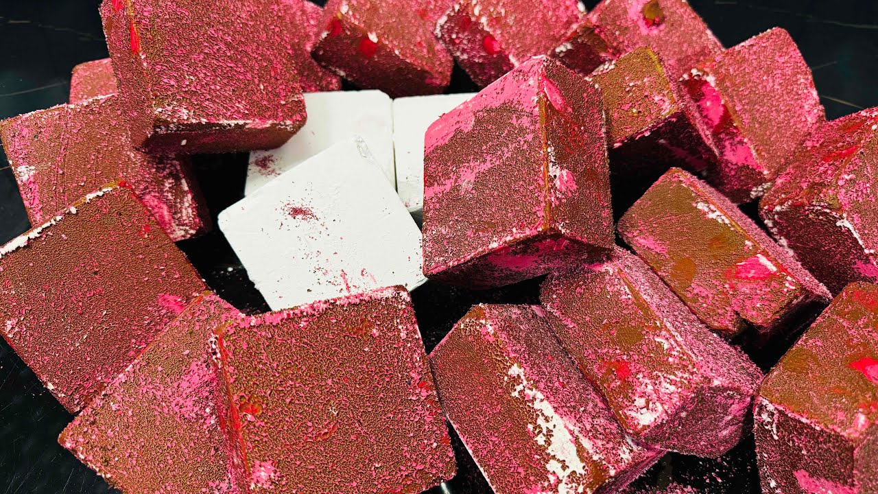 Red Colour Chalk ASMR Crushing Video |  Fresh  Chalk ASMR Crush Block 