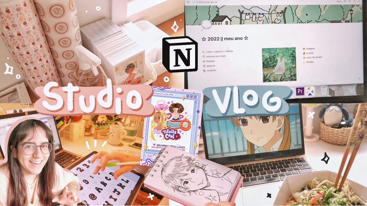 🏡🧸 studio vlog #14 | organizando meu ano no Notion, mimos do apoia.se, cantorias e animes ✏️📚🗂