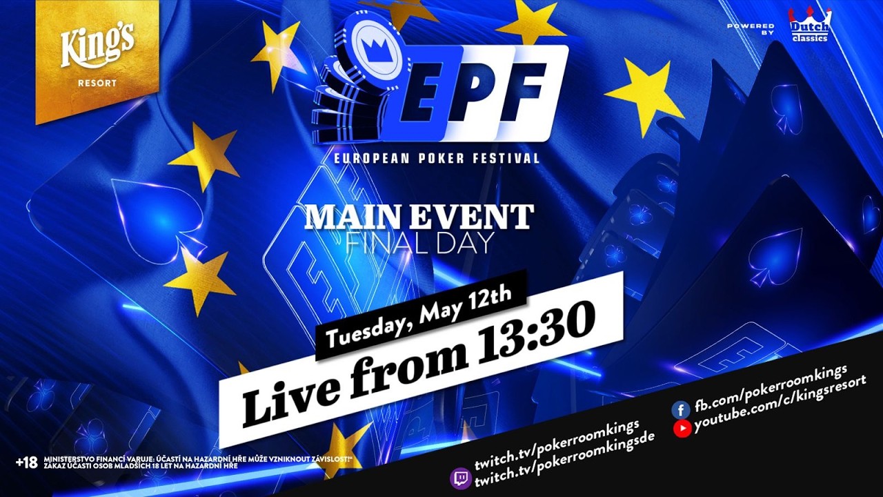 💶 Final Day of &euro;299 EPF Main Event live from King's Resort! 🎙V&aacute;clav 