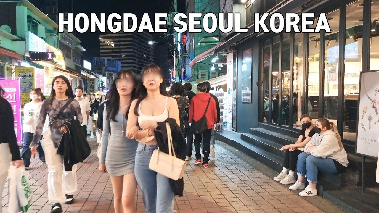 [4K] Happy walking in Hongdae Seoul club street Saturday night