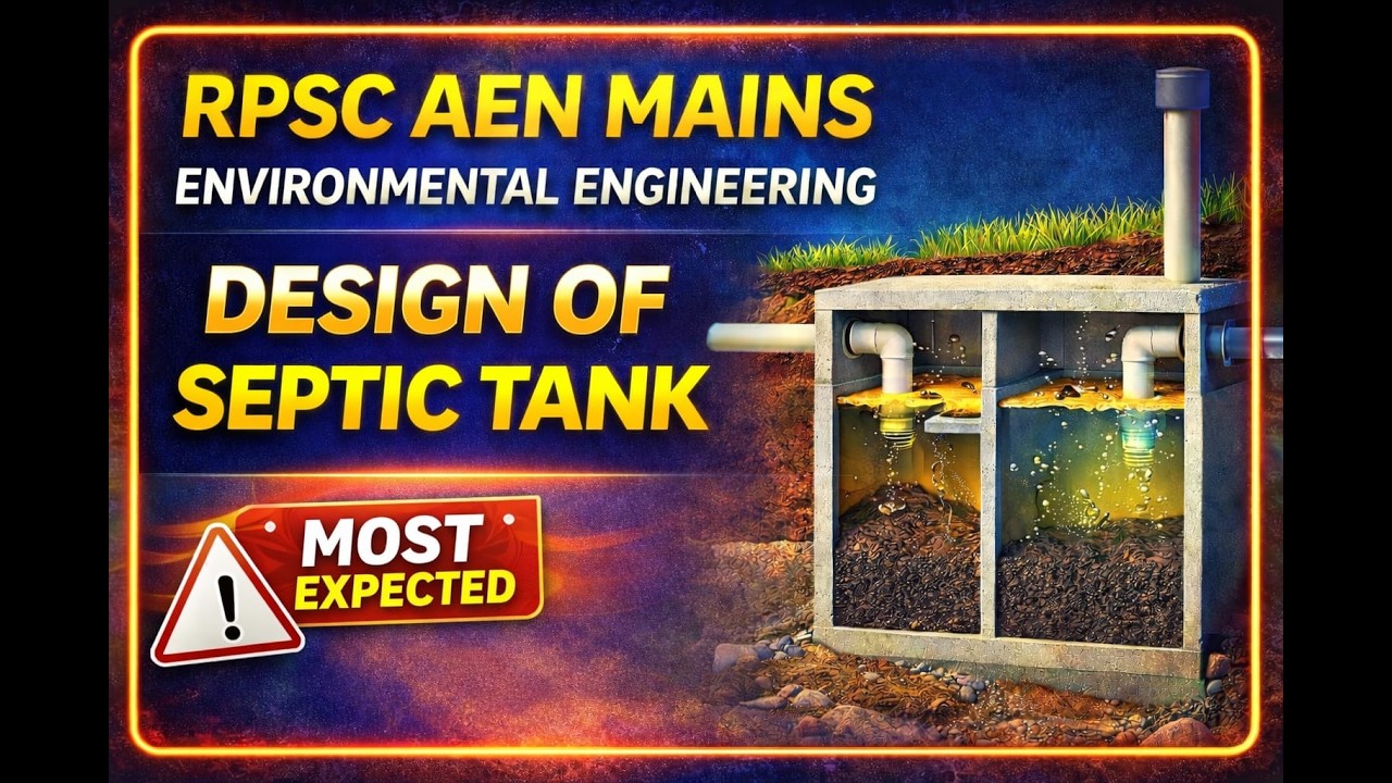 🔥RPSC AEN MAINS | Design of Septic Tank | Most Expected 20 Marks Numerical|Environmental Engineering
