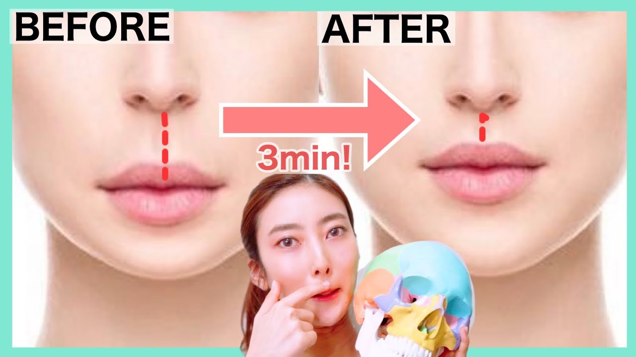 Make PHILTRUM shorter and Lift Upper Lip Naturally with This Exercise and Massage!