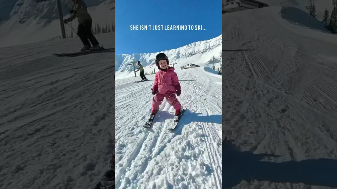 2 year old skier Adia   ⛷️ snow sliding child 👶