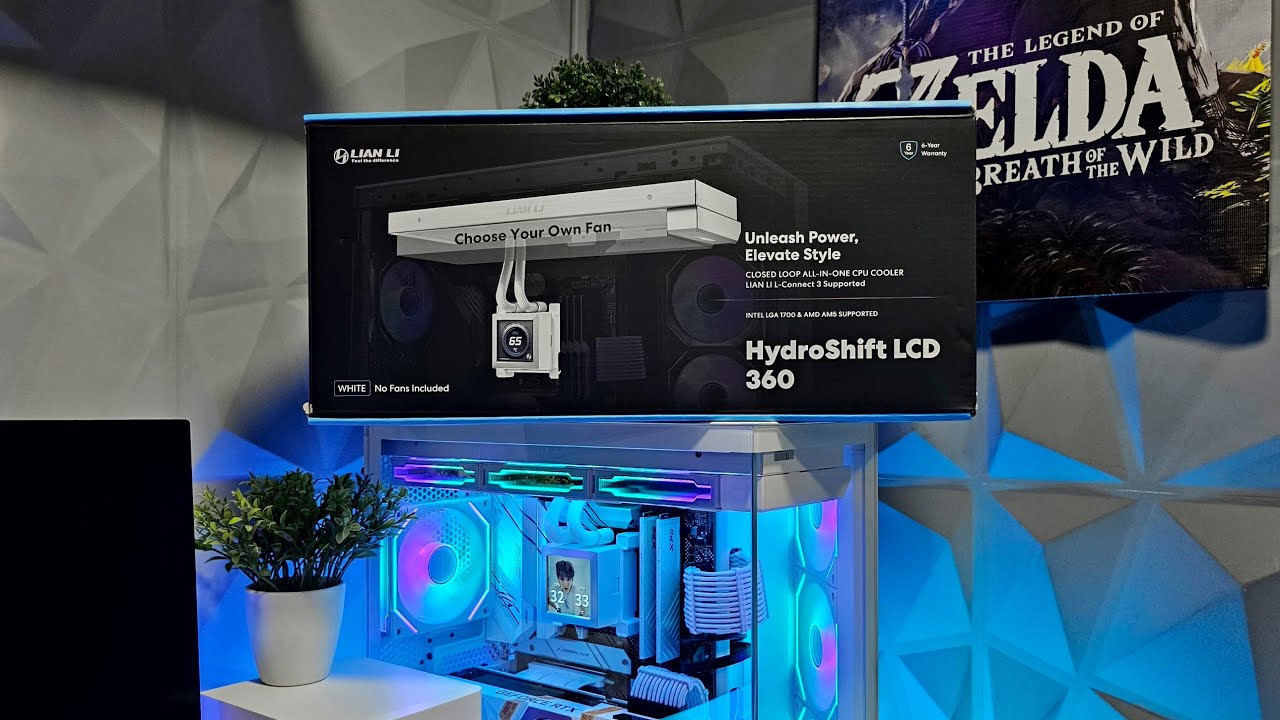 Unboxing Lian Li Hydroshift 360N LCD AIO White (Fan-Less Version) - Installation on NZXT H6 Flow