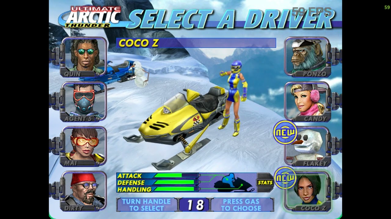 teknoparrot 2024 pc arcade - midway - ultimate arctic thunder all tracks - COCO Z - 3dfx 4k uhq