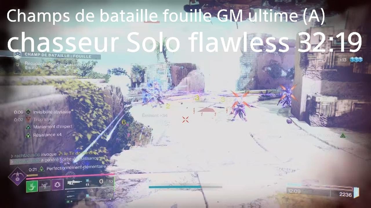 Champs de bataille fouille chasseur solo flawless 32:19