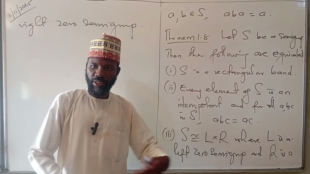 Lecture 6: Algebraic Theory of Semigroup (Rectangular Band) by AT Imam