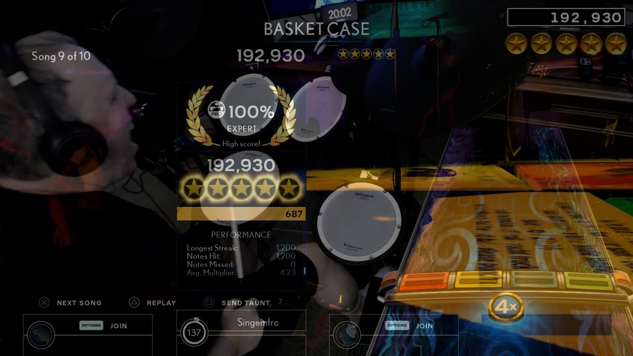 Rock Band 4 Pro Drums - Basket Case by Green Day Full Combo 100% FC!