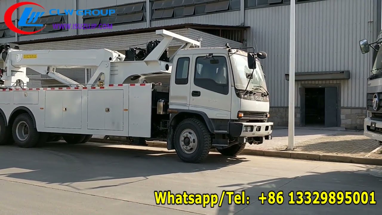 Japanese ISUZU FVZ heavy duty rotator boom recovery wrecker towing truck