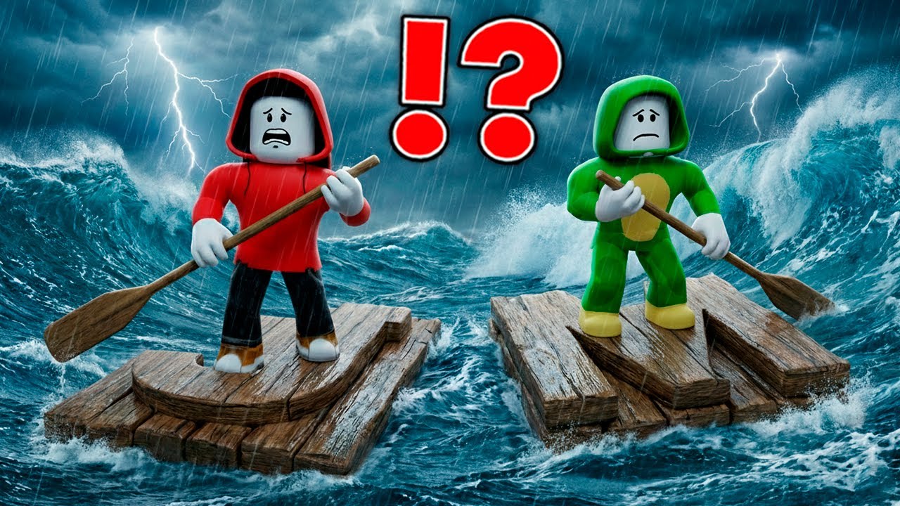 JJ and Mikey Draw a Raft & Set Sail !? (Maizen Roblox)