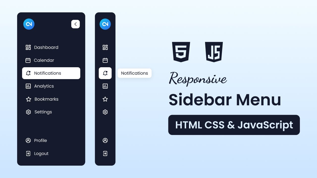 Create A Sidebar Menu in HTML CSS & JavaScript | Side Navigation Bar Tutorial