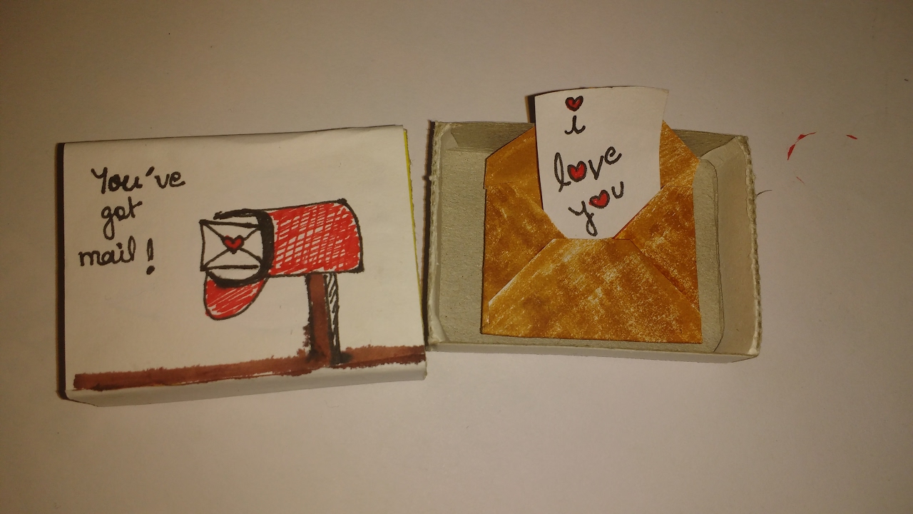Handmade Matchbox Note | How to make valentine gift in 5 minute