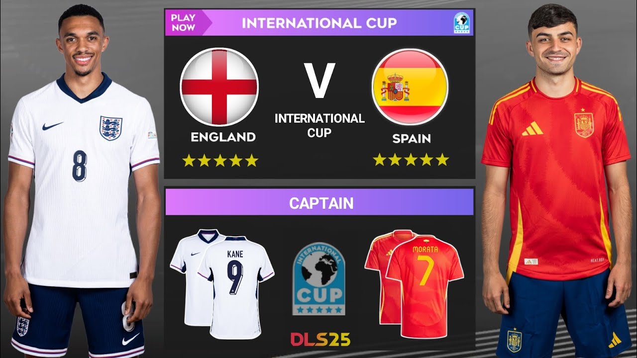 DLS 25 | England Vs Spain | International Cup | Dream League Soccer 2025 Gameplay...