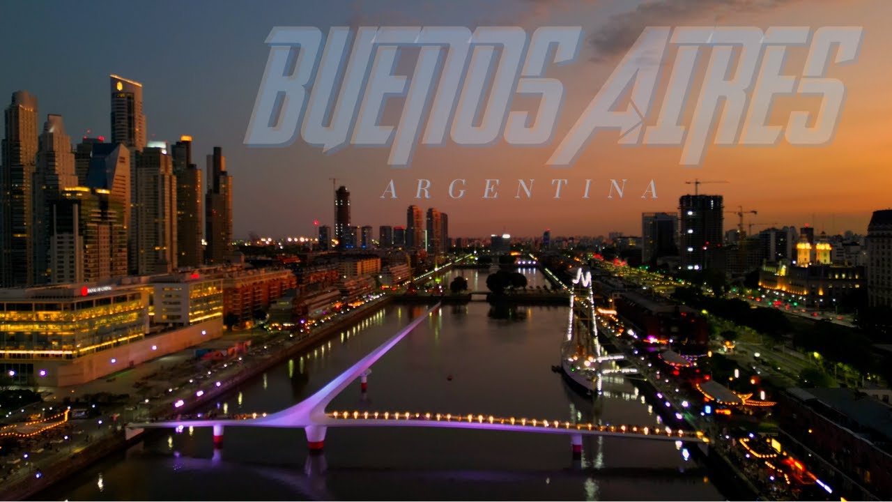 BUENOS AIRES AT TWILIGHT 4K!!!!!! STUNNING DRONE FOOTAGE