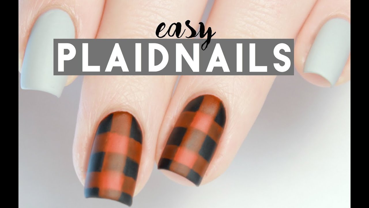 Easy Plaid Nails in ONE MINUTE!