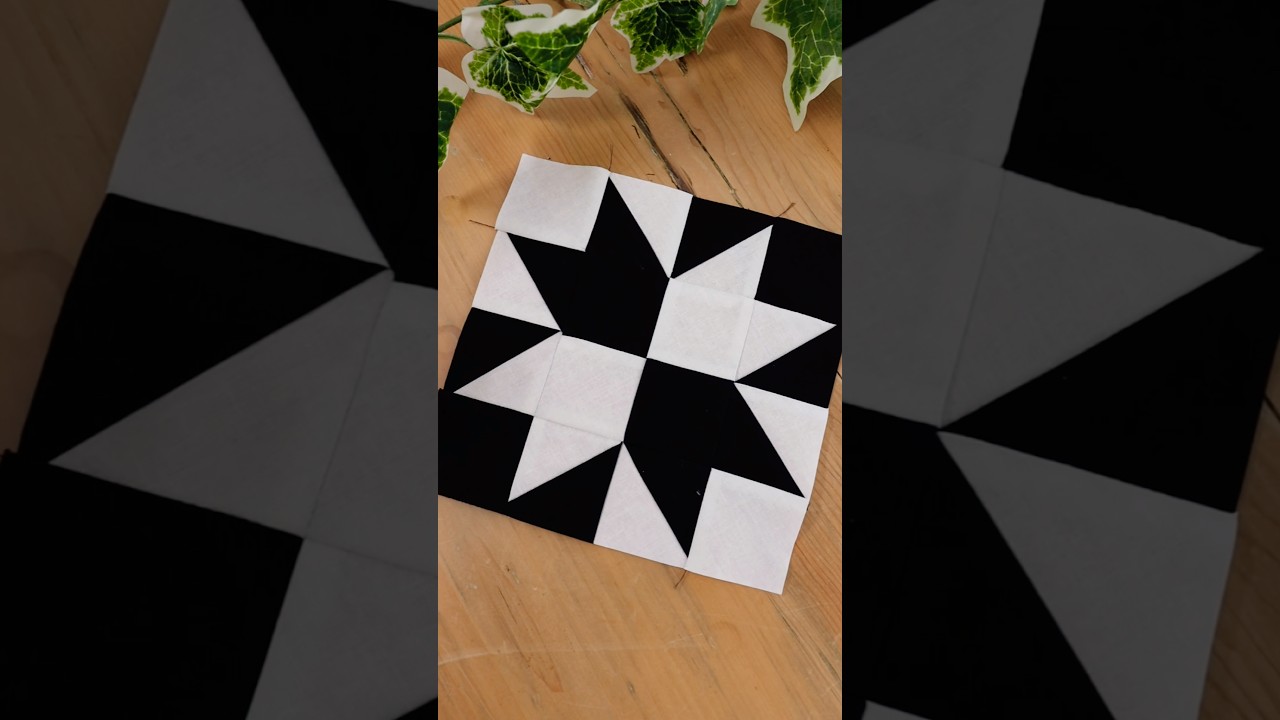 How to sew disappearing hourglass star block - block 1 from the Star Tile Quilt #sewing #quiltblock