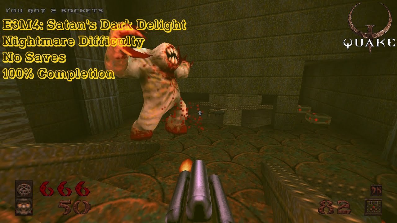 Quake Remastered (Nightmare) - E3M4: Satan's Dark Delight (100%)