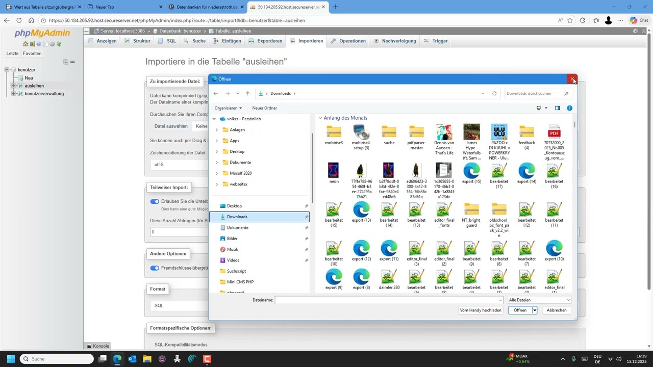 sql Datenbank Tabelle  erstellen