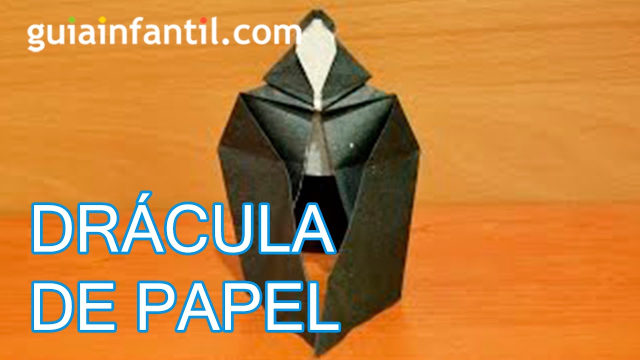 Drácula de papel para niños. Origami para Halloween