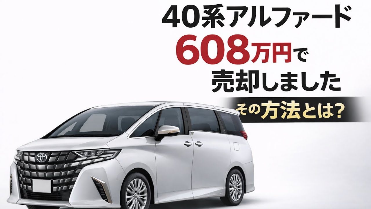 【実録】40系アルファードを2年3か月乗って608万円で売却｜損しない乗り方・売り時・交渉術を全公開