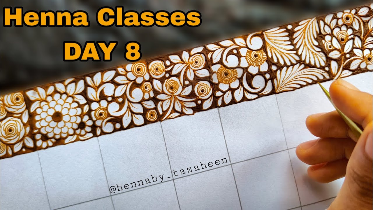 Tazaheen Henna Classes Day 8 ||Learn Detailed Henna with Tazaheen Henna Classes 2023
