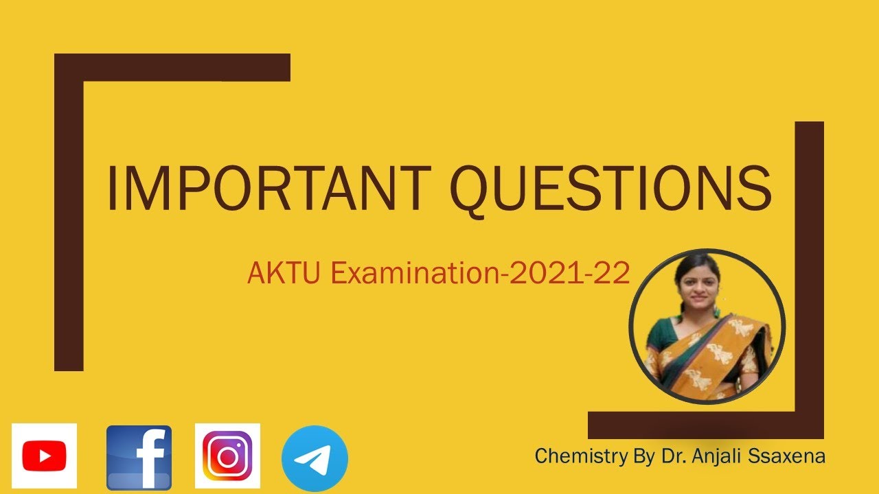 Important questions |Engineering chemistry examination| AKTU Engineering Chemistry examination |