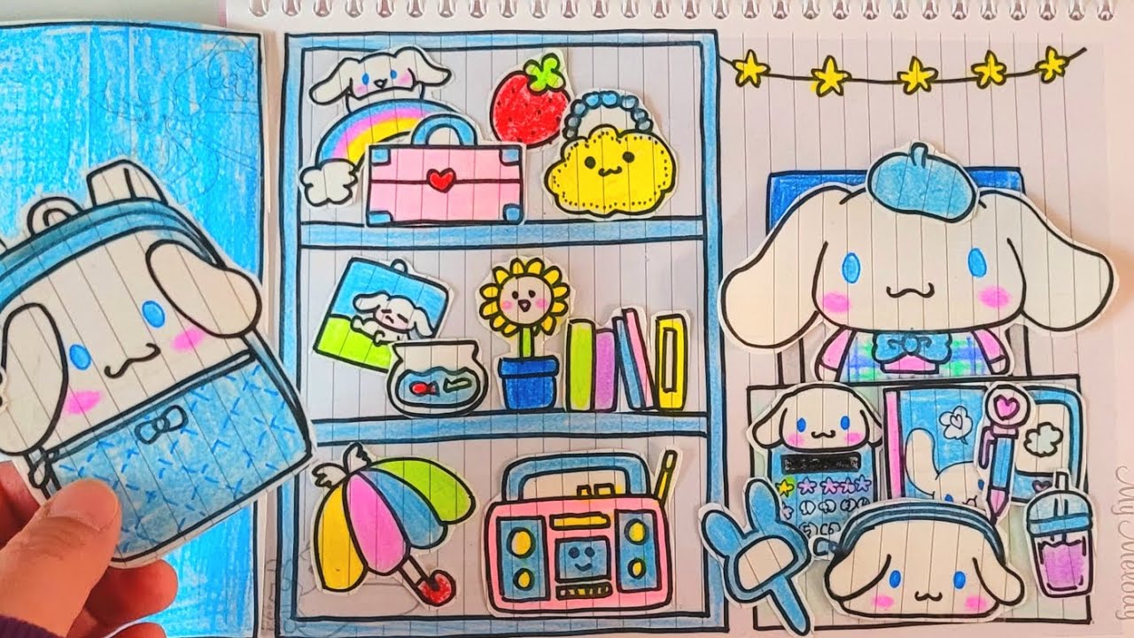 🎀paperdiy🎀 Cinnamonroll Locker🎒 시나모롤 사물함 정리하기