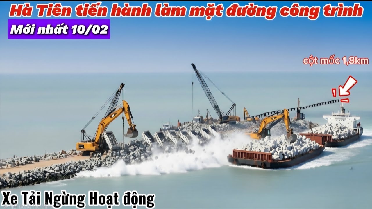Công trình thần tốc xuyên biển bất ngờ các xe tải ngừng hoạt động nghĩ tết