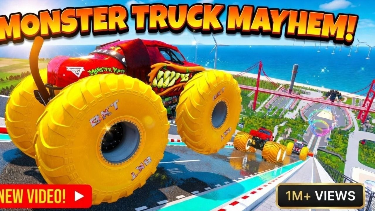 Epic High Speed ​​Monster Trucks Jumps Stunts & crashes#20 BeamNG |Drive