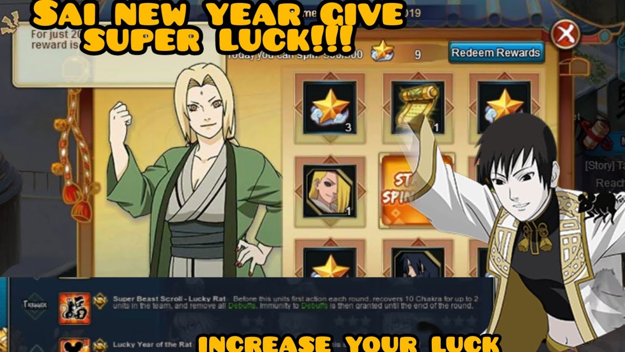 Naruto Online | Lucky Star Wheel event | Sai New Year give high luck ⁉️