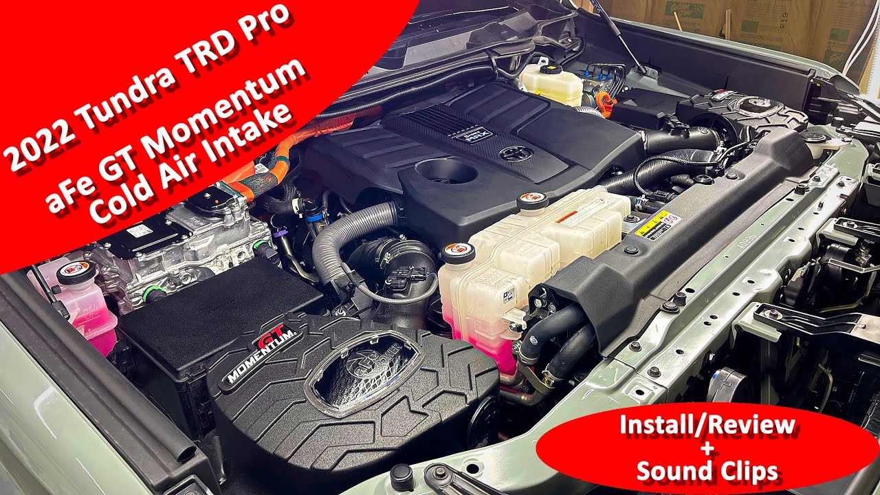aFe GT Momentum Cold Air Intake Install On 2022 Toyota Tundra TRD Pro...Review With Sound Clips!