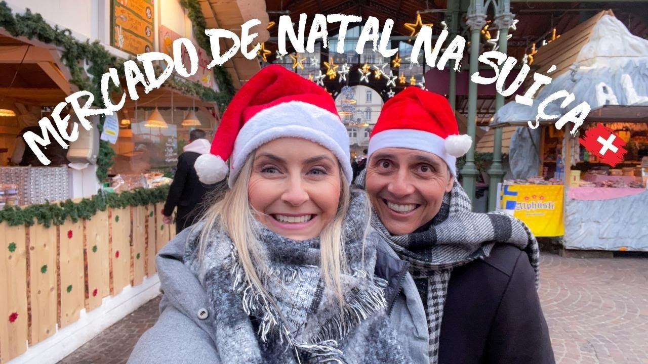 COMO É UM MERCADO DE NATAL NA SUÍÇA?🇨🇭 VIMOS ATÉ O PAPAI NOEL CHEGAR DE TRENÓ PELO CÉU DE MONTREUX!🎅
