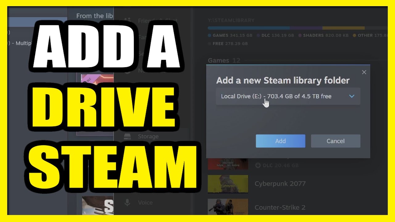 Как добавить новый диск в STEAM для установки игр (простое руководство)