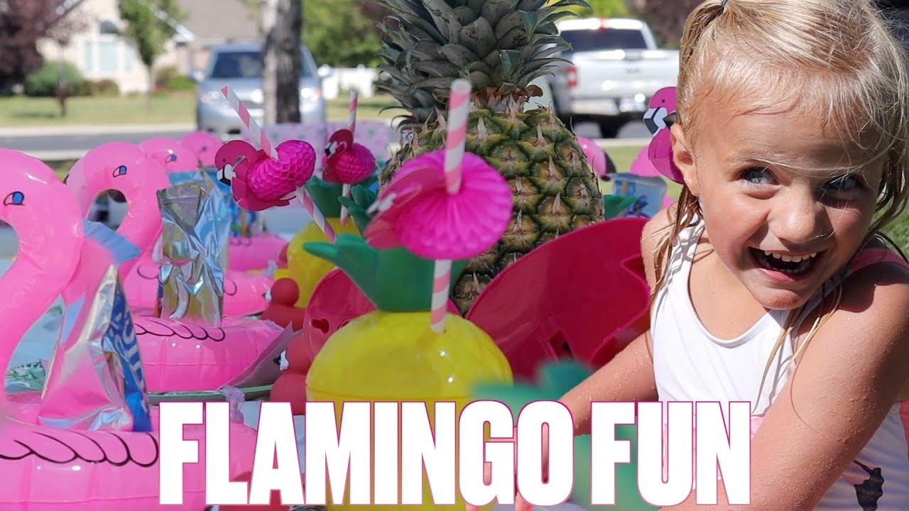 WIND STORM THREATENS TO BLOW AWAY KIDS FLAMINGO THEMED BIRTHDAY PARTY