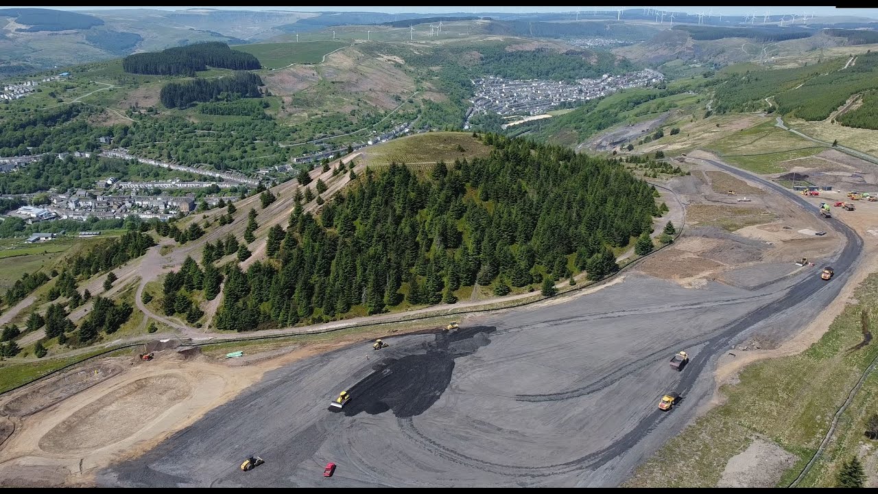 Drone footage of Tylorstown landslide reclamation 24/5/23