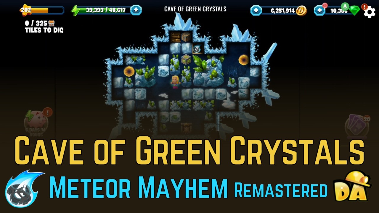 Cave of Green Crystals - #8 Meteor Mayhem Remastered - Diggy's Adventure