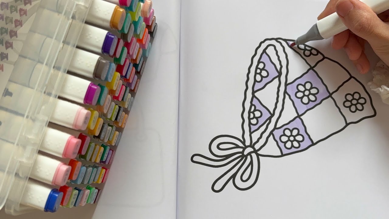 🌷ASMR Coloring With Me IColoringFashion Book | Touch Markers |Relaxing👑