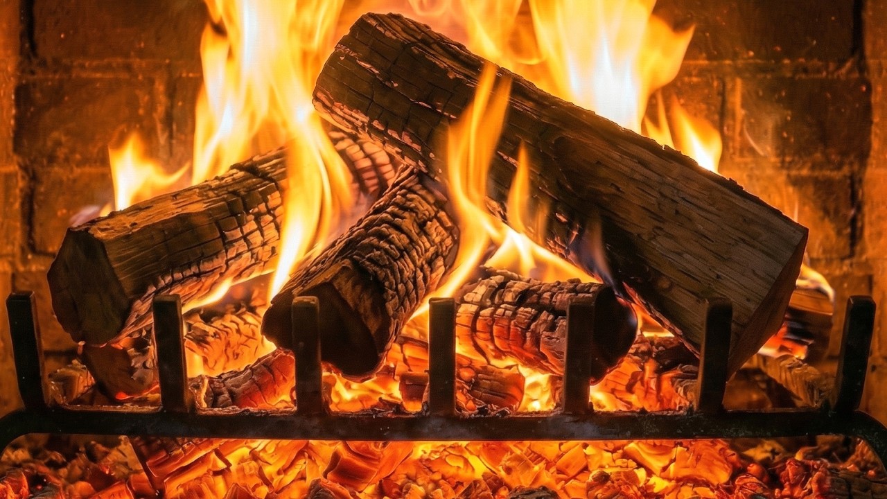 Crackling Fireplace in a Wooden Loft | Cozy Sleep Ambience 4K