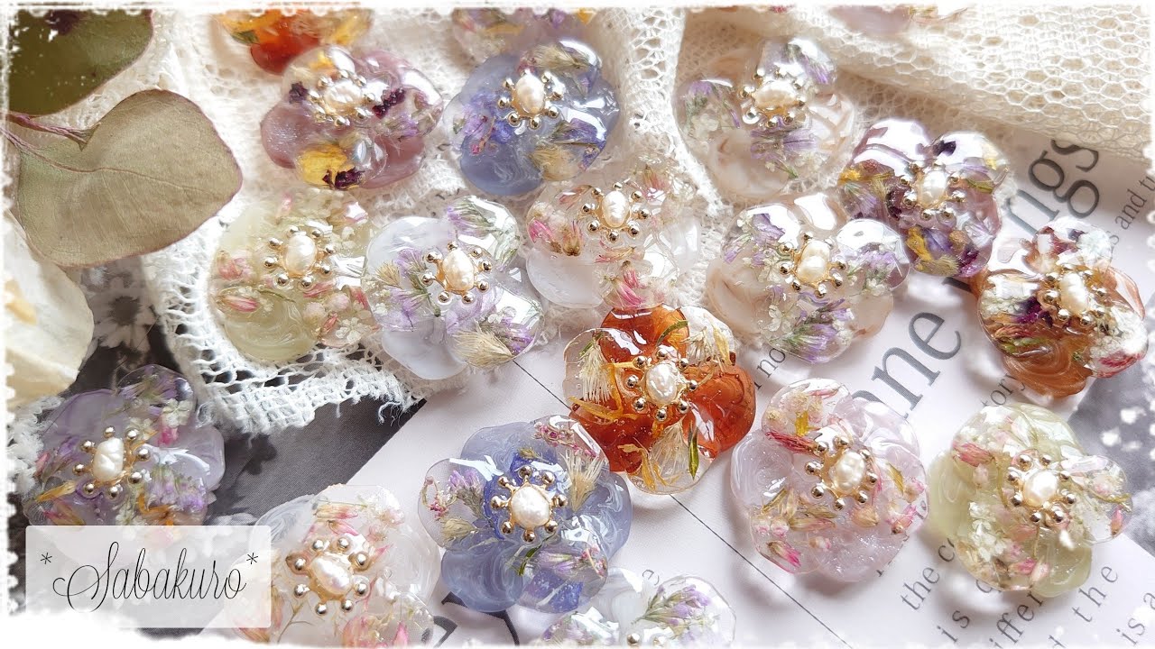 【レジン】パーツクラブのフラワーモールドを使って作るドライフラワーピアス/イヤリング